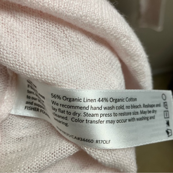 Eileen Fisher Organic Linen Cotton Top in Pink Medium Sweater Shirt - Picture 10 of 11